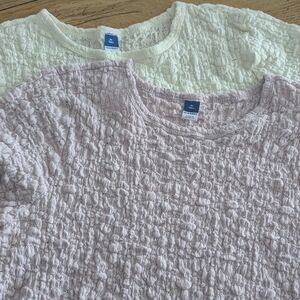 Lot Of 2 - Old Navy XL Tall Lace Style White & Lavender Short Sleeve Tops